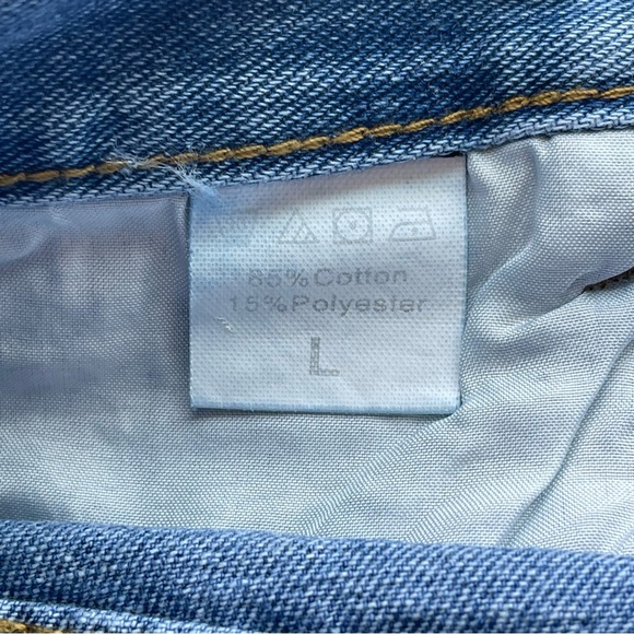 October Love frayed & distressed blue jean shorts - Picture 7 of 8